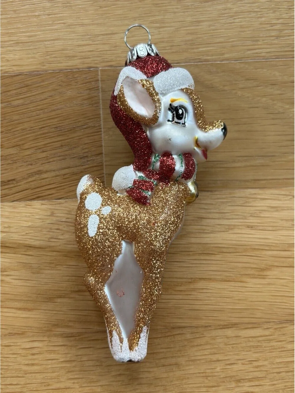 Celebrations by Radko Deer Santa Hat Fawn Glass Christmas Ornament w/ Box 2011